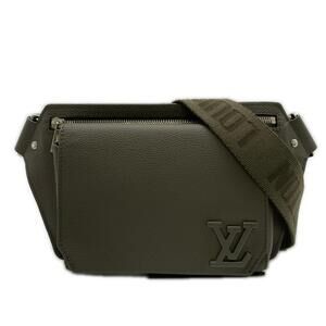 LOUIS VUITTON LV Aerogram Takeoff Sling M21364 Body Bag Khaki Grained Calf Le...